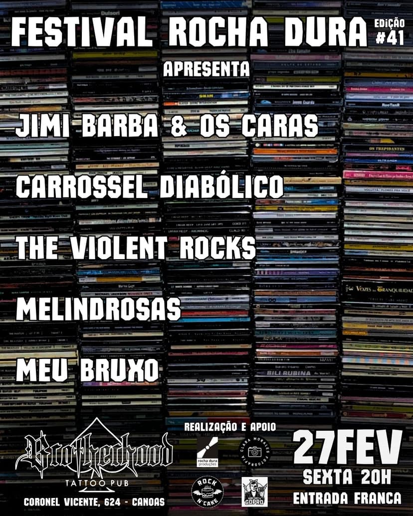 Sexta-feira (27), rola 41º Festival Rocha Dura com cinco bandas em Canoas. De graça!