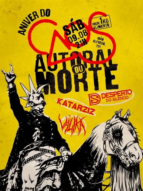 Aniversário do Caos com shows, sorteios e discotecagem NRG neste sábado (9)