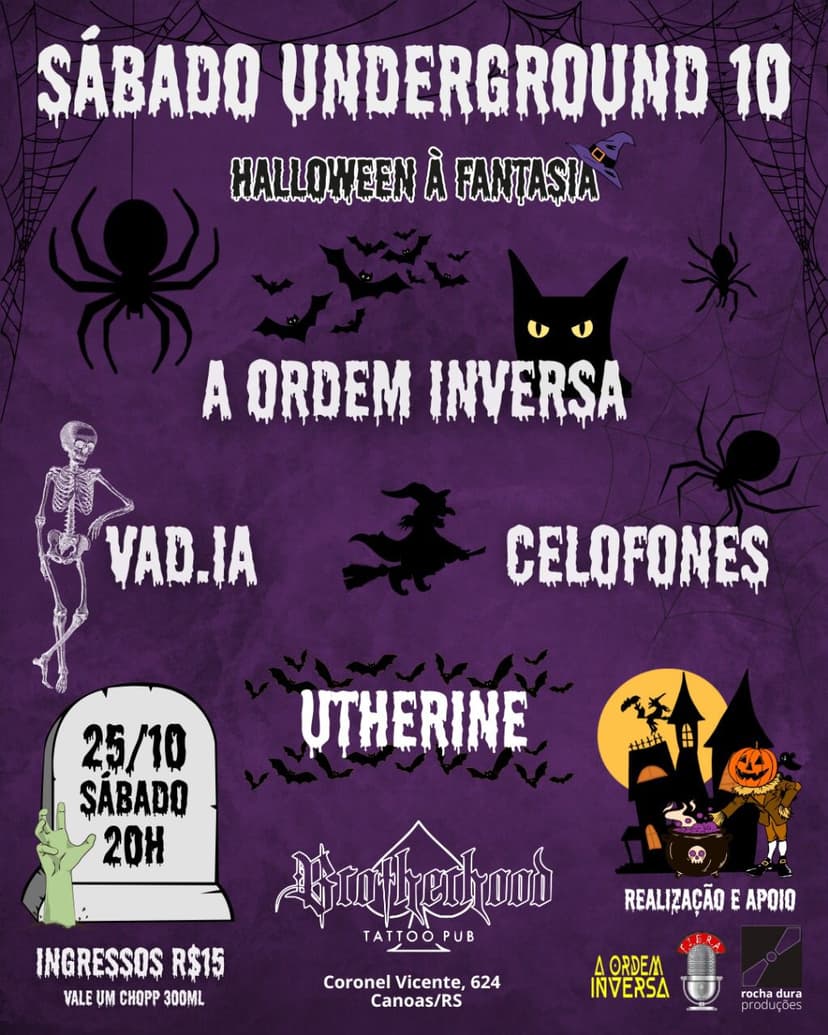 Sábado Underground tem shows de A Ordem Inversa, Utherine, Celofones e Vad.ia neste sábado (25), em Canoas
