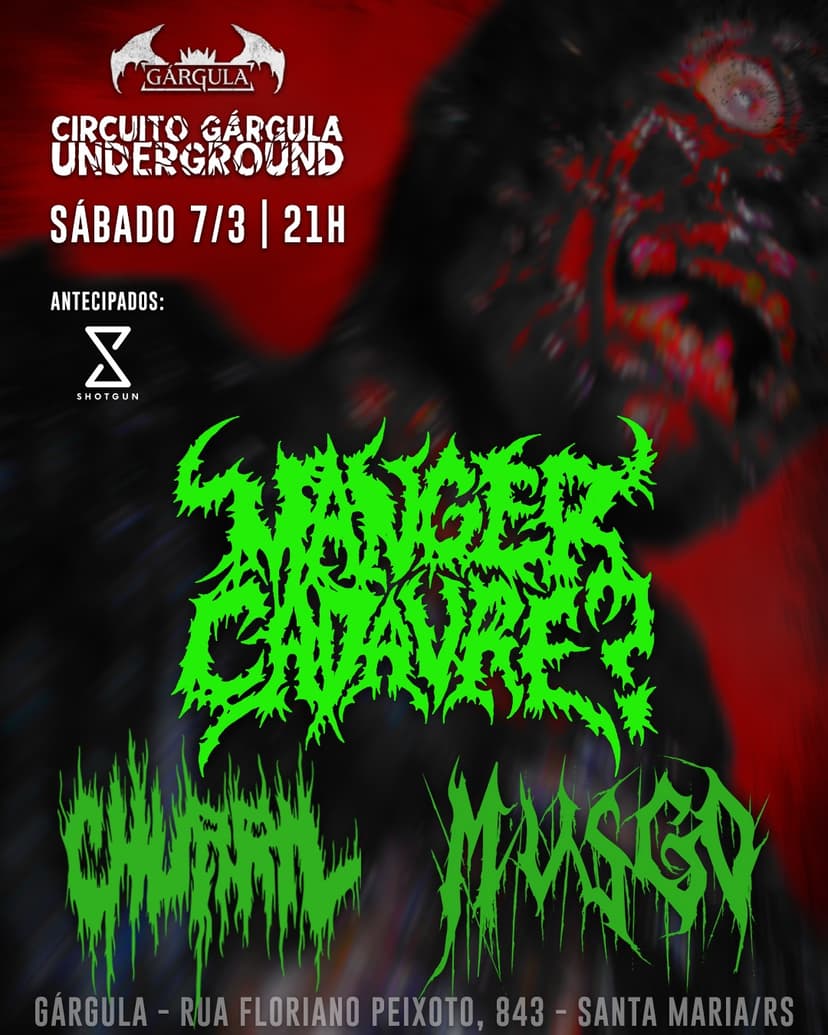 Churril, Mvsgo e Manger Cadavre? em Santa Maria sábado (7/3)